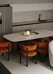 Modern kitchen interior in bright colors