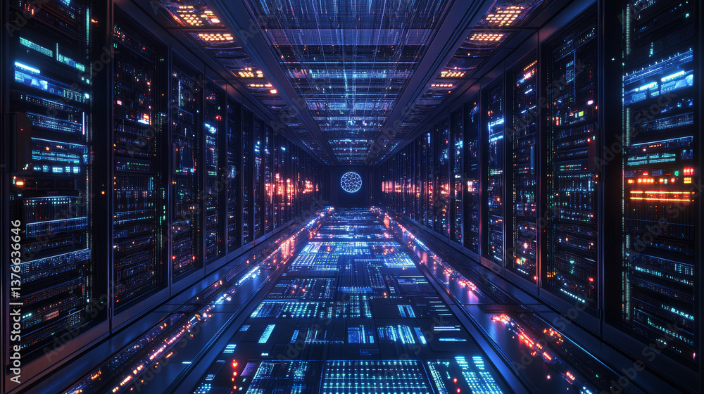 Poster ai, digital mind, artificial intelligence, computer brain, quantum processor, cpu, neural networks. 