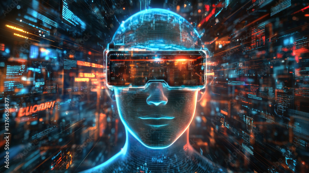Poster artificial intelligence. quantum processor, cpu, futuristic computer circuit. high technology cybers