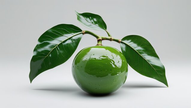 Juicy Charichuelo Fruit with Bright Green Skin, Freshly Picked and Isolated

