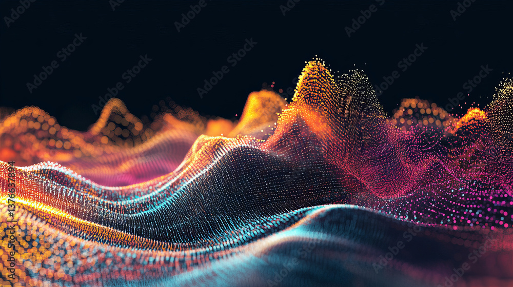 Aufkleber futuristic big data stream. motion of digital data flow. data transmission channel 3d illustration. 
