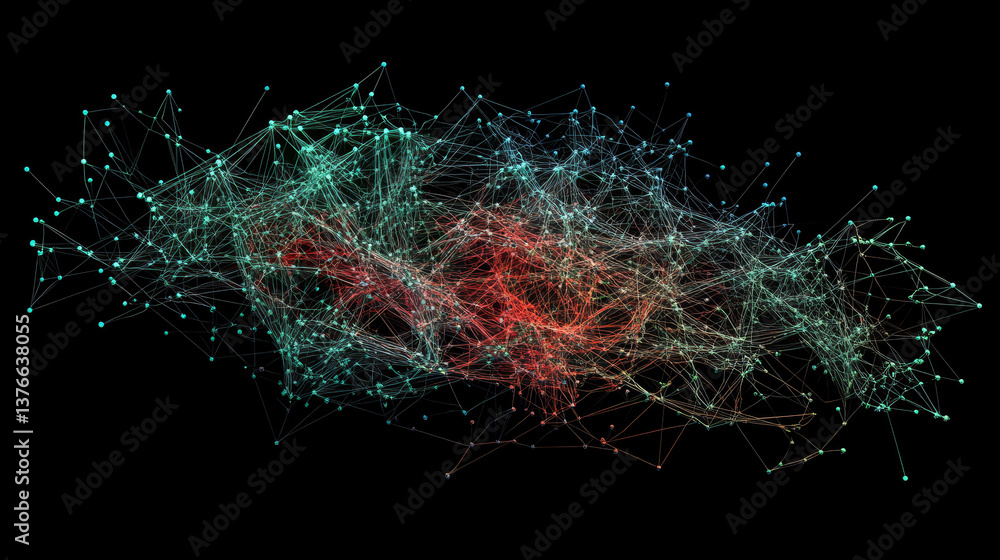 Poster artificial neural networks. electrical impulses in the network. information processing by artificial