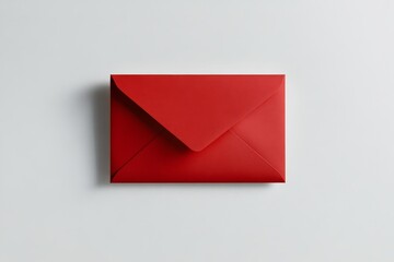 Red Envelope Email Template - A single red envelope on a white background symbolizes communication, correspondence, message, secrets, and connection