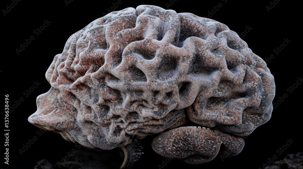 Fototapete internet technologies and neural network. 3d illustration of neural connections in artificial intell