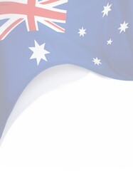 Australian flag with southern cross and union jack on fabric background