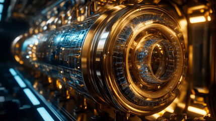 Abstract tech background 3D illustration. Quantum computer architecture. Futuristic technologies in global communication network