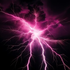 pink thunder on black background