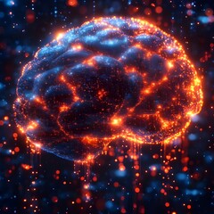 Obraz premium Illuminated brain artwork showing intelligence and neural network connections for ai concept design
