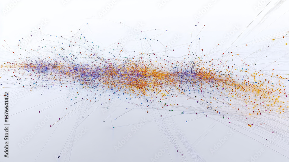 Poster cyberspace and big data analytics. hexagon and honeycomb, digital field, private information network