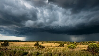 stormy clouds and rain with dramatic sky