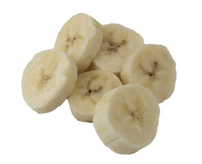 banana slices isolated on white background