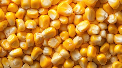 Fototapeta premium Close-up of Fresh Yellow Corn Kernels in Bright Natural Light