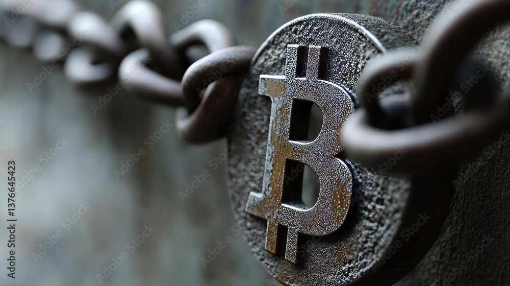 Wall mural blockchain technology. future cyberspace. information chains in a decentralized global system. 3d il