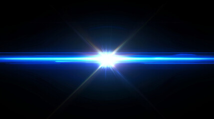 Obraz premium Abstract illustration of blue glowing light trails coming through spots of light against blue background. illustration of futuristic technology concept