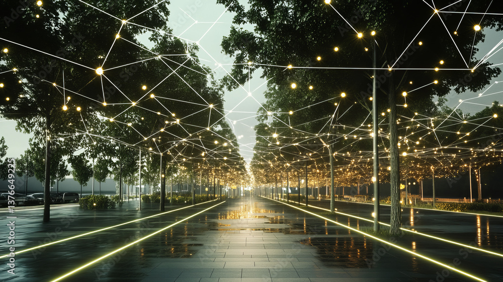Poster big data, digital field, wireless communication systems. business and digital technologies. data flo