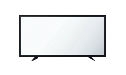 Realistic TV screen PNG. Modern stylish LED LCD panel. Large computer monitor display mockup. Blank TV template. Vector illustration of a plasma TV monitor on a transparent background.