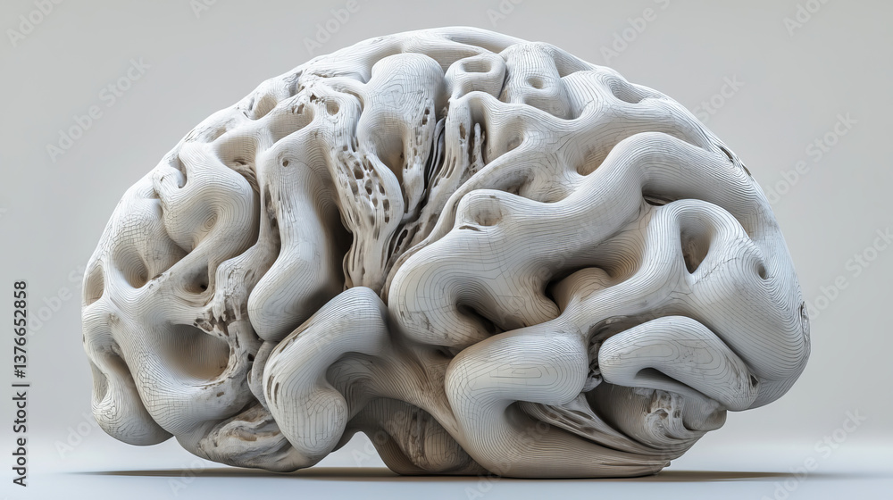 Poster ai brain, mind, artificial intelligence 3d illustration. technology and science concepts of future