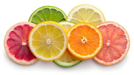 Fototapeta premium Citrus fruits isolated on white background