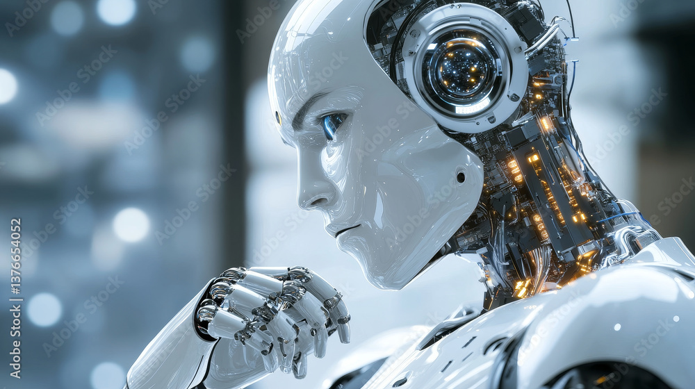 Aufkleber artificial intelligence, digital mind, computer technology. motherboard, processor, cpu, quantum com