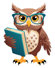Owl Professor – a fluffy owl with glasses, a thick book under his wing and a raised eyebrow as if he was explaining something wise.