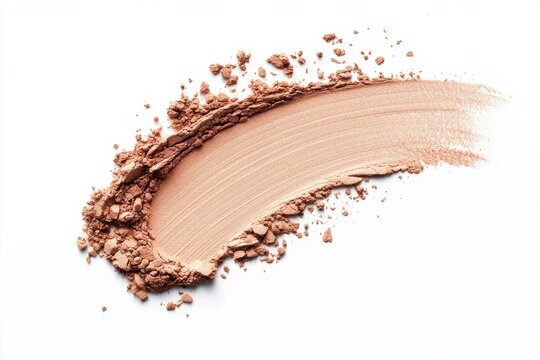Natural bronzer powder spreading across a clean surface to showcase its texture and color
