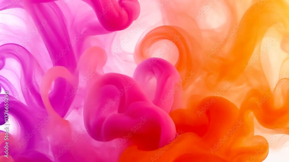 Poster colorful ink dissolving in water creating a visually stunning abstract effect