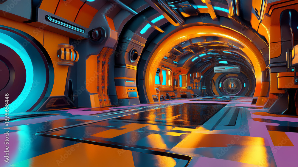 Poster 3d rendering of abstract technology concept background