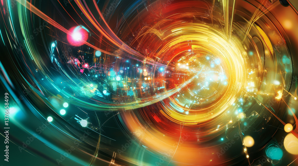 Poster 3d rendering of abstract technology concept background