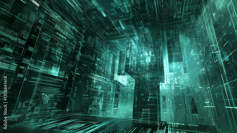 Aufkleber digital field of information. data exchange and sales analytics. big data flow in futuristic databas