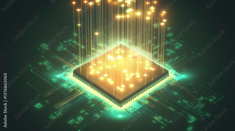 Poster global information flows, big data analytics. stream of digital beams flowing around the central pro