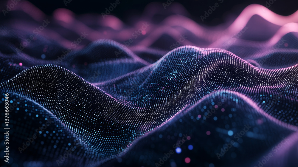Poster stream, flow digital data. big data analytics and business strategy for innovative solutions. 3d ill