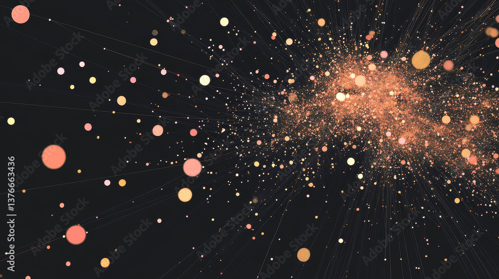 Poster dig data. information flows in cyberspace. global digital network of the future. technological backg