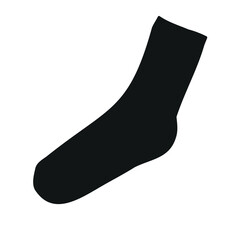 Vector hand drawn sock silhouette isolated on white background