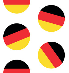 Vector seamless pattern of flat round Germany flag isolated on white background