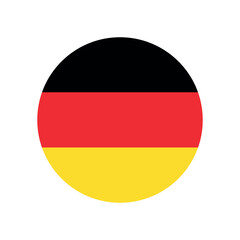 Vector flat round Germany flag isolated on white background