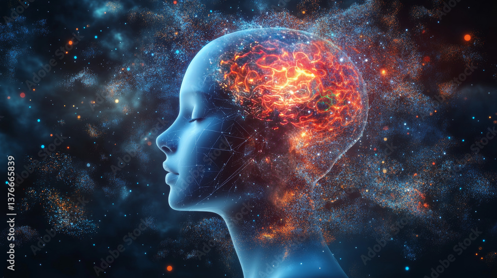 Poster blockchain, big data, data processing, cloud database. virtuality and ai. information blocks, digita