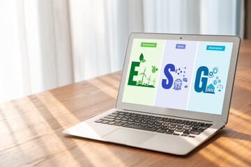 ESG environmental social governance policy for modish business to set a standard to achieve high...