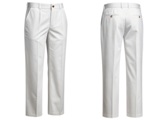 Elegant white pants mockup showcasing tailored fit and classic design perfect for formal occasions or casual outings