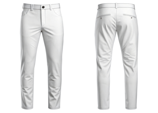 Stylish white pants mockup showcasing modern design perfect for casual or formal wear. Ideal for fashion presentations and online stores