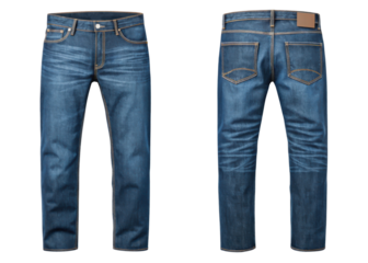 Stylish blue jeans mockup showcasing modern fit with detailed stitching and classic design perfect for casual wear