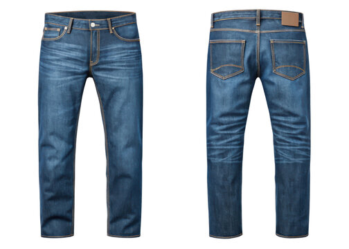 Stylish blue jeans mockup showcasing modern fit with detailed stitching and classic design perfect for casual wear