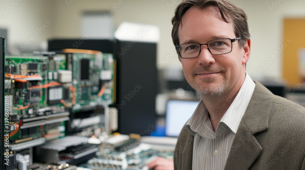Poster digital technology, nanoprocessor, cpu 3d illustration. high tech innovation. high speed data proces