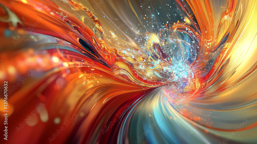 Aufkleber digital technology. high speed data transfer. information flow in 3d illustration. movement in futur