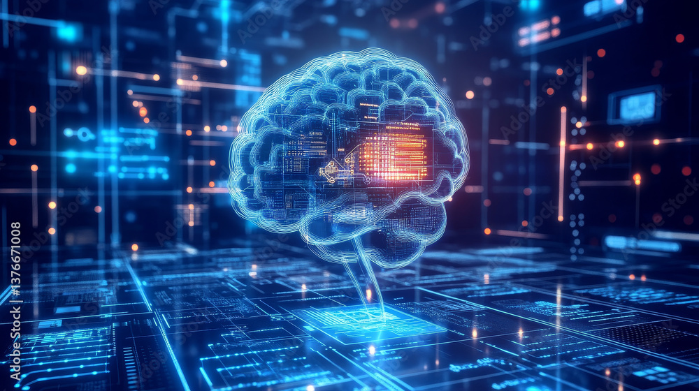 Poster high-speed data transfer. big data visualization, internet technology 3d illustration. neural networ
