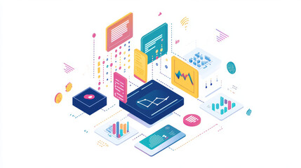 Obraz premium High-speed data transfer. Big data visualization, internet technology 3D illustration. Neural network control, futuristic digital background. Cyber Springboard of Digital Opportunities