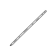 Minimalist Line Drawing: Simple yet elegant line drawing of a slender stick, showcasing its smooth form and highlighting its minimalist aesthetic. 