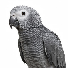 Obraz premium African Grey Parrot on a white background