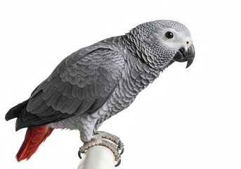 Obraz premium African Grey Parrot on a white background