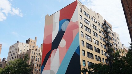 Urban Mural Facade  Suitable for Architecture Portfolio