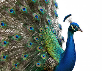 Fototapeta premium Peacock on a white background